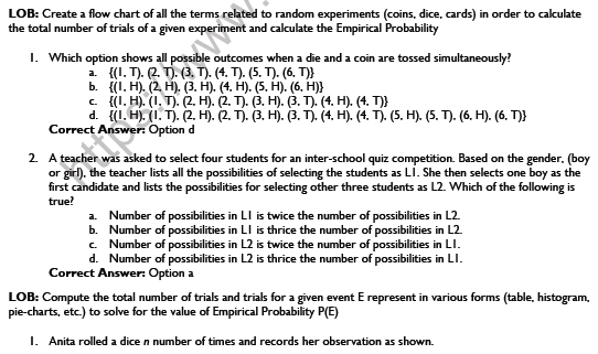 CBSE Class 9 Maths Probability Worksheet